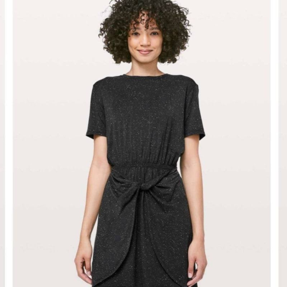 Lululemon unwind dress black white splatter NEW 2